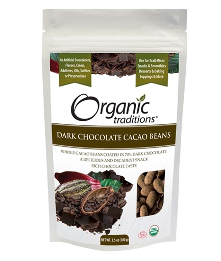 Picture of Organic Traditions Organic Traditions Cacao Beans, Dark Chocolate 100g