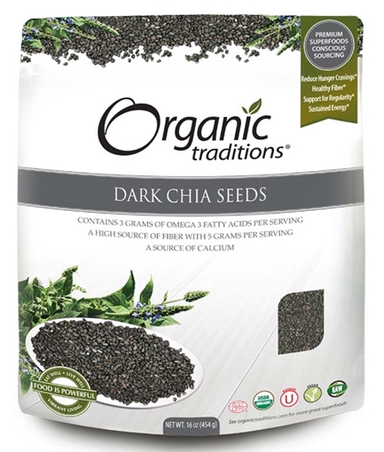 Picture of Organic Traditions Organic Traditions Chia Seeds, Dark Whole 454g