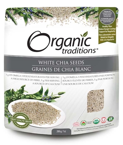 Picture of Organic Traditions Organic Traditions Chia Seeds, White Whole 200g
