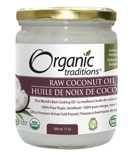 Picture of Organic Traditions Organic Traditions Coconut Oil, Raw Extra Virgin Unrefined 500ml