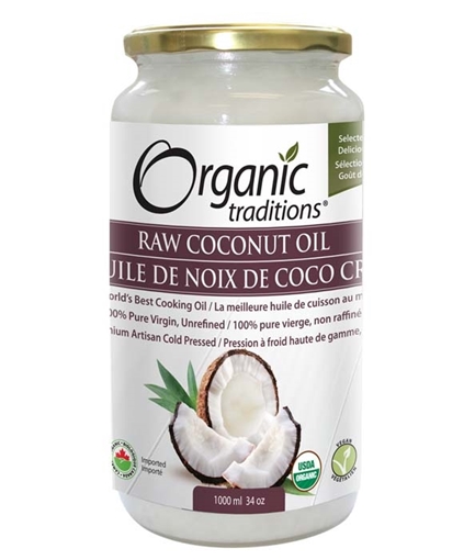 Picture of Organic Traditions Organic Traditions Coconut Oil, Raw Extra Virgin Unrefined 1L