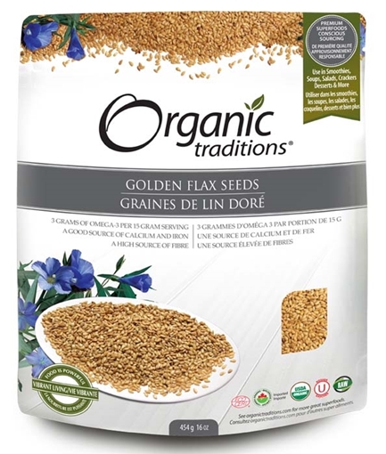 Picture of Organic Traditions Organic Traditions Golden Flax Seeds, 454g
