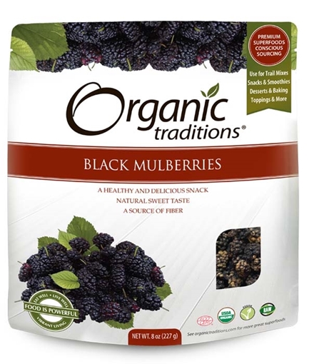Picture of Organic Traditions Organic Traditions Dried Mulberries, Black 227g