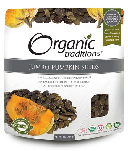Picture of Organic Traditions Organic Traditions Pumpkin Seeds, Jumbo 227g