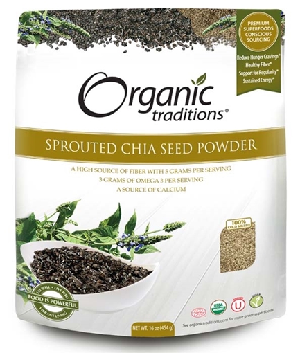 Picture of Organic Traditions Organic Traditions Sprouted Chia Powder, 454g