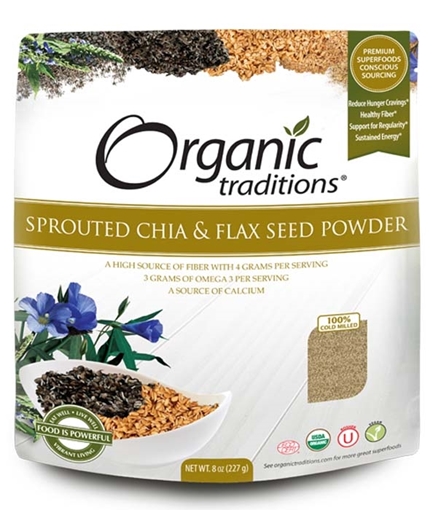 Picture of Organic Traditions Organic Traditions Sprouted Chia & Flax Powder, 227g