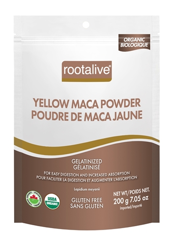 Picture of Rootalive Inc. Rootalive Organic Gelatinized Yellow Maca Powder, 200g