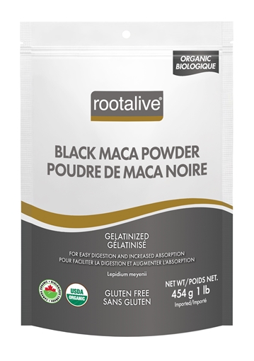 Picture of Rootalive Inc. Organic Gelatinized Black Maca Powder, 454g