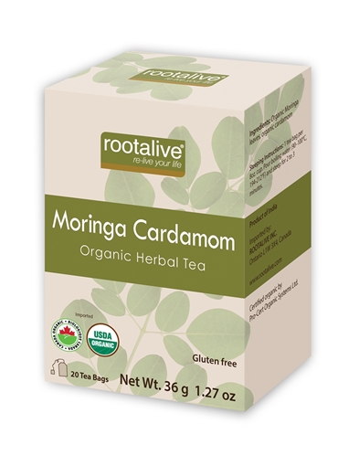 Picture of Rootalive Inc. Rootalive Organic Moringa Cardamom Tea, 20 Bags