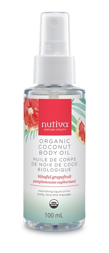 Picture of Nutiva Nutiva Coconut Body Oil, Blissful Grapefruit 100ml
