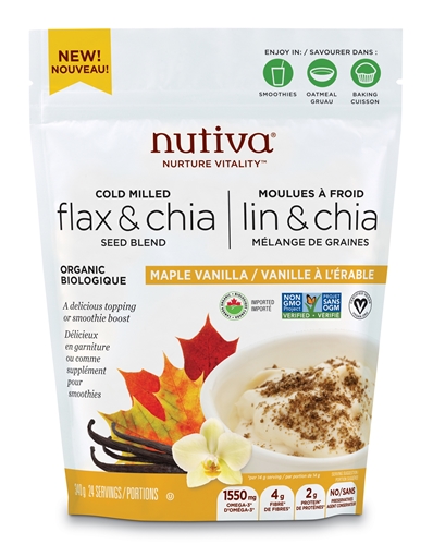 Picture of Nutiva Nutiva Organic Flax & Chia, Maple Vanilla 340g