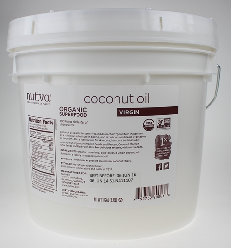 Picture of Nutiva Organic Virgin Coconut Oil, 3.79L