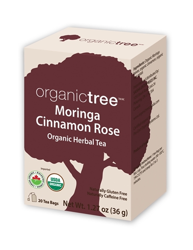 Picture of Organictree Organictree Organic Moringa Cinnamon Rose Tea, 20 Bags