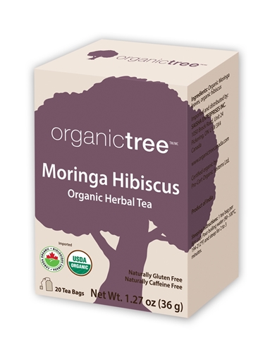 Picture of Organictree Organictree Organic Moringa Hibiscus Tea, 20 Bags