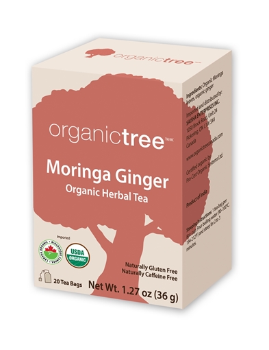 Picture of Organictree Organictree Organic Moringa Ginger Tea, 20 Bags