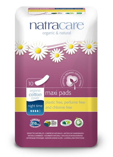 Picture of Natracare Natracare Maxi Pads, Night Time 10 Count