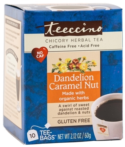 Picture of Teeccino Teeccino Dandelion Caramel Nut Herbal Tea, 10 Bags