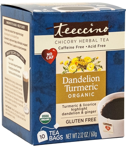 Picture of Teeccino Teeccino Dandelion Turmeric Herbal Tea, 10 Bags
