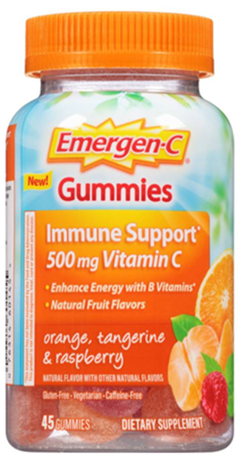 Picture of Emergen-C Immune Orange Tangerine Raspberry Gummies, 45 ct