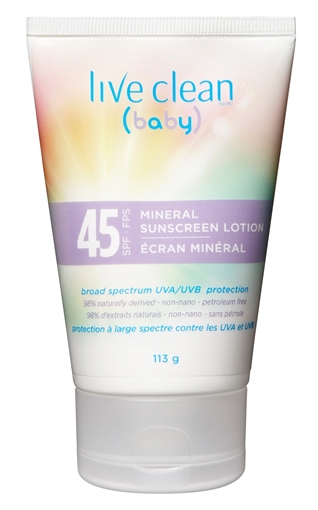 Picture of Live Clean Baby Mineral Sunscreen Lotion SPF45, 113g