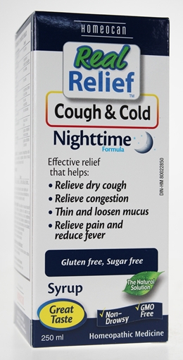 Picture of Homeocan Homeocan Real Relief Cough & Cold Nighttime Syrup, 250ml
