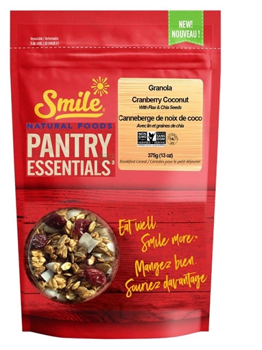 Picture of Smile Natural Foods™ Smile Natural Foods Cranberry Coconut Artisan Granola, 375g