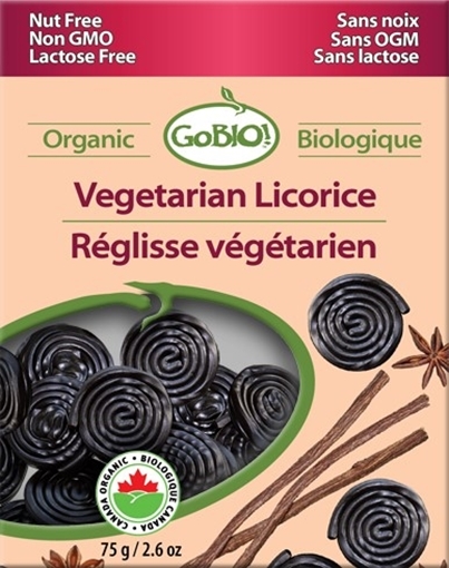 Picture of GoBIO! Organics GoBIO! Organic Vegetarian Black Licorice 75g