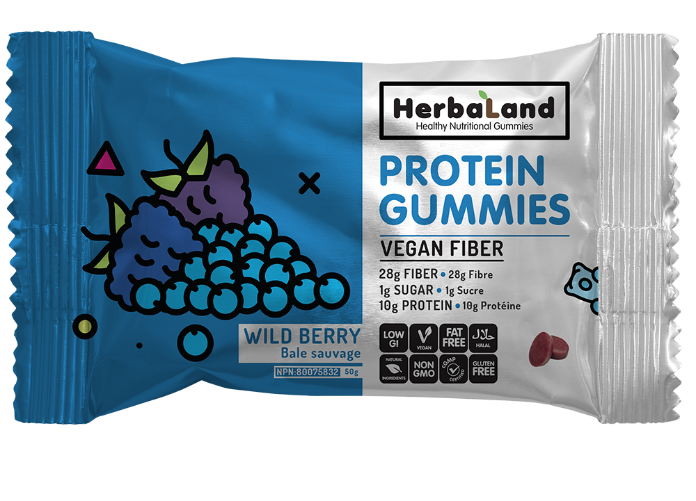 Herbaland Protein Gummies, Wild Berry 12x50g Canada's