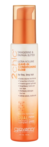 Picture of Giovanni Cosmetics Giovanni 2chic® Ultra-Volume Leave-In Conditioning Elixir, Tangerine & Papaya Butter 118ml