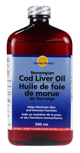 Picture of Nature's Harmony Natures Harmony Norwegian Cod Liver Oil, Cherry 500ml
