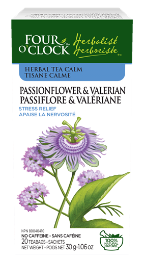 Picture of Four O'Clock Herbalist Four O'Clock Passionflower & Valerian Herbal Tea, 20 Bags