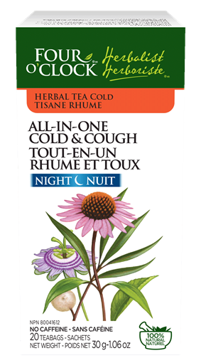 Picture of Four O'Clock Herbalist Four O'Clock Cold & Cough Night Herbal Tea, 20 Bags