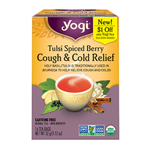 Picture of Yogi Organic Teas Yogi Organic Tea Tulsi Spiced Berry Cough & Cold Relief, 16 Bags