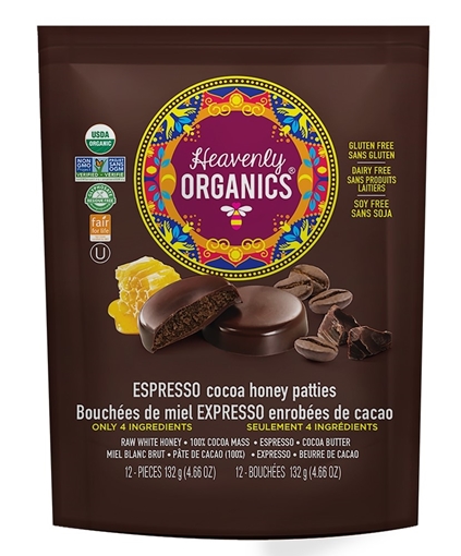Picture of Heavenly Organics Heavenly Organics Honey Patties, Espresso Chocolate 135g
