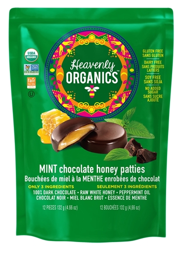Picture of Heavenly Organics Heavenly Organics Honey Patties, Mint Chocolate 132g