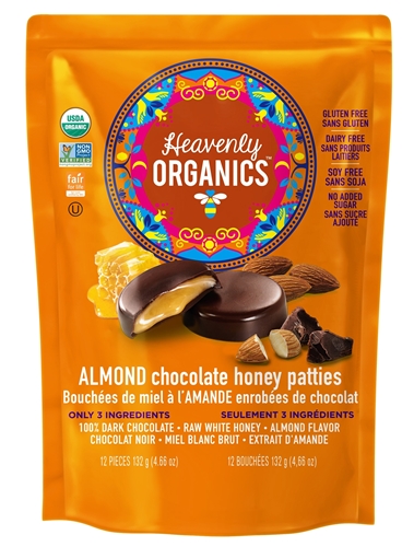 Picture of Heavenly Organics Heavenly Organics Honey Patties, Almond Chocolate 132g