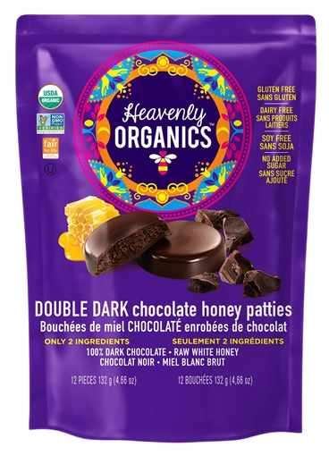 Picture of Heavenly Organics Heavenly Organics Honey Patties, Double Dark Chocolate 132g