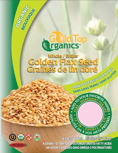 Picture of Gold Top Organics Gold Top Organics Whole Golden Flax Seeds, 454g