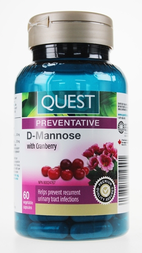 Picture of Quest Quest D-Mannose with Cranberry, 60 Vegetable Capsules