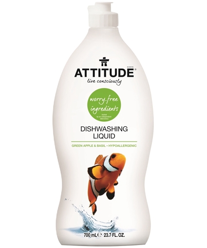 Picture of Attitude ATTITUDE Dishwashing Liquid, Green Apple & Basil 700ml