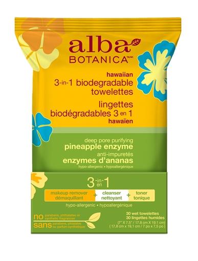 Picture of Alba Botanica Alba Botanica Hawaiian 3-in-1 Clean Towelettes, 30 Wipes