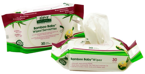 Picture of Aleva Naturals Aleva Naturals Bamboo Baby Travel Wipes, 30 Count