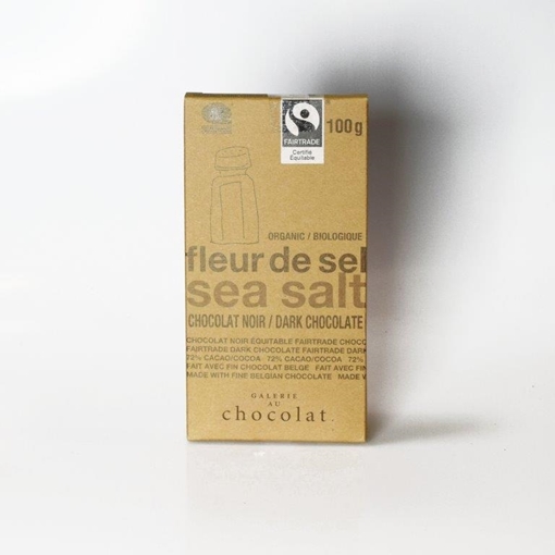 Picture of Galerie au Chocolat Galerie au Chocolat Fairtrade Dark Sea Salt Chocolate Bar, 100g