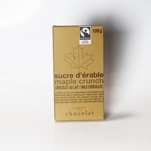 Picture of Galerie au Chocolat Galerie au Chocolat Fairtrade Milk Chocolate Maple Crunch Bar, 100g