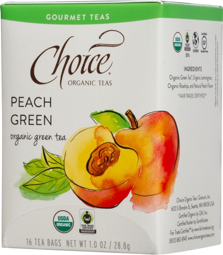 Picture of Choice Organic Teas Choice Organic Peach Green Tea, 16 Bags