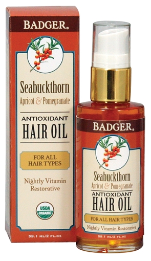 Picture of Badger Balm Badger Hair Oil, Seabuckthorn 59.1ml