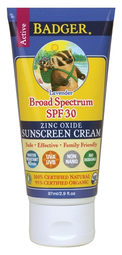 Picture of Badger Balm Badger SPF 30 Sunscreen Cream, Lavender 87ml