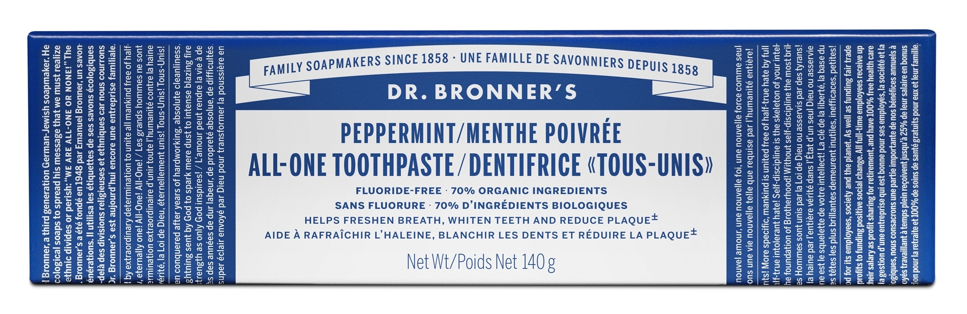 Dr. Bronner's AllOne Toothpaste, Peppermint 140g
