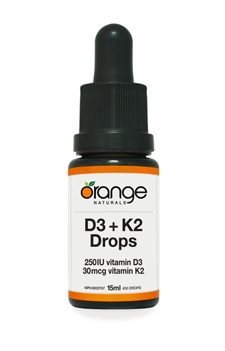 Picture of Orange Naturals Orange Naturals D3+K2 Drops 250IU/30mcg orange MCT, 15ml