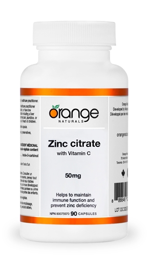 Picture of Orange Naturals Orange Naturals Zinc citrate with vitamin C, 90 Capsules